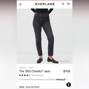 Washed Black Everlane 90’s Cheeky Jean